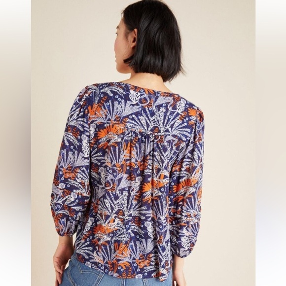 Anthropologie Cathy Pleated Blouse - Picture 3 of 16